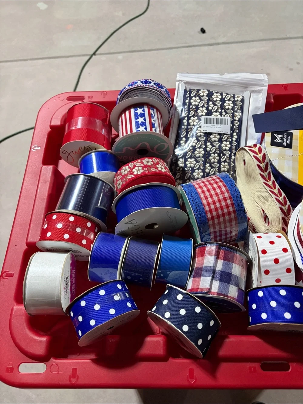 Red White and Blue Decorative Ribbon Bundle